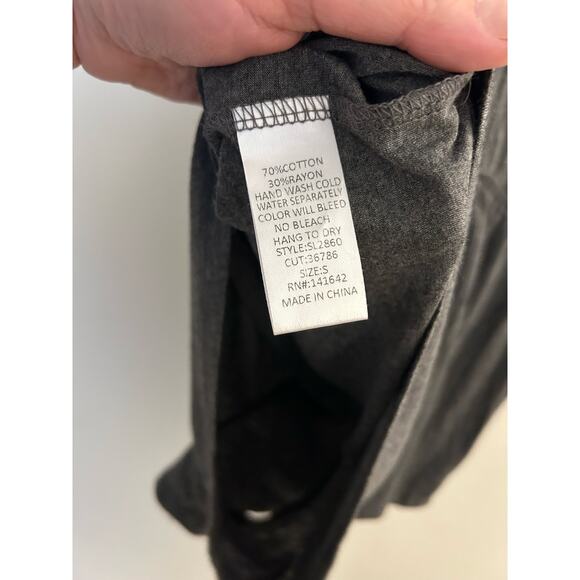 She & Sky Gray Cotton Drawstring Romper Size Small - Picture 6 of 6